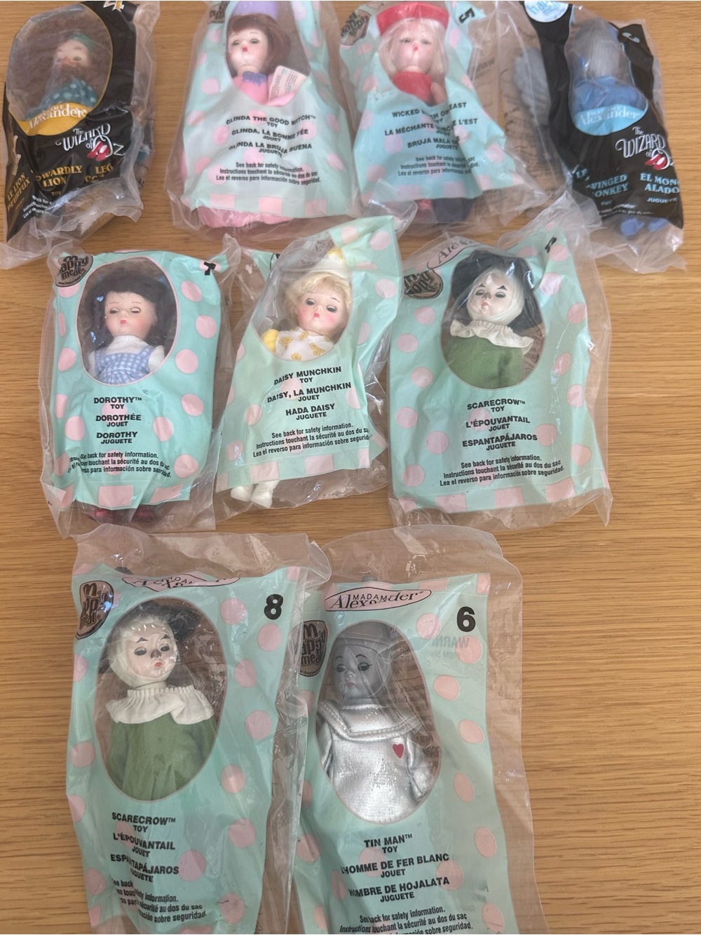 Madam Alexander Wizard of Oz Collectible Mini Dolls -Dorothy, Glenda, Scare Crow